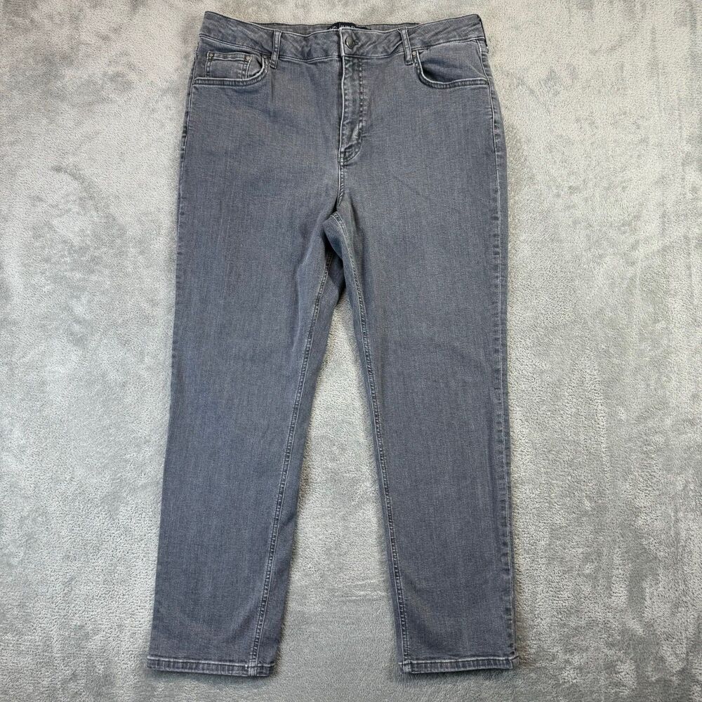 Boden Denim Slim Straight Jeans Womens 16R Gray Dark Wash Casual Cotton Casual